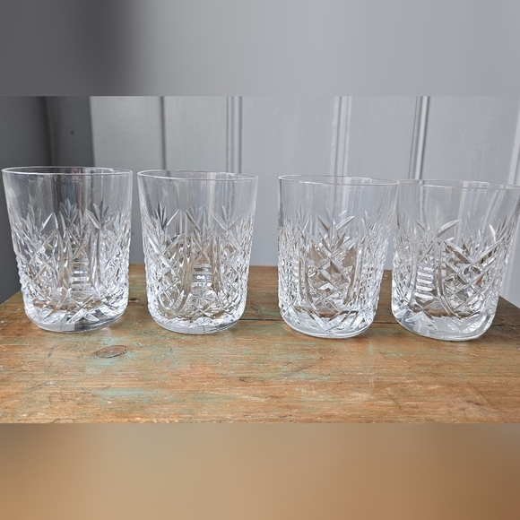 4 Vintage Crystal Small Juice Glasses - Picture 3 of 5